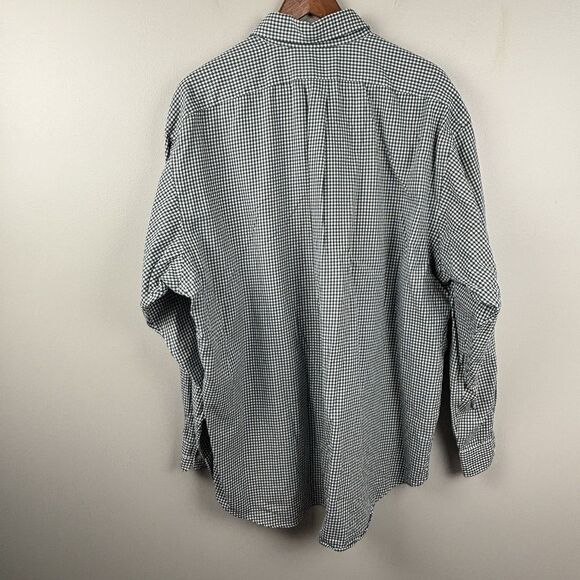 Ralph Lauren Golf Button Shirt Green Gingham Plaid Blue Pony Crest XL Tilden LS - Picture 9 of 9